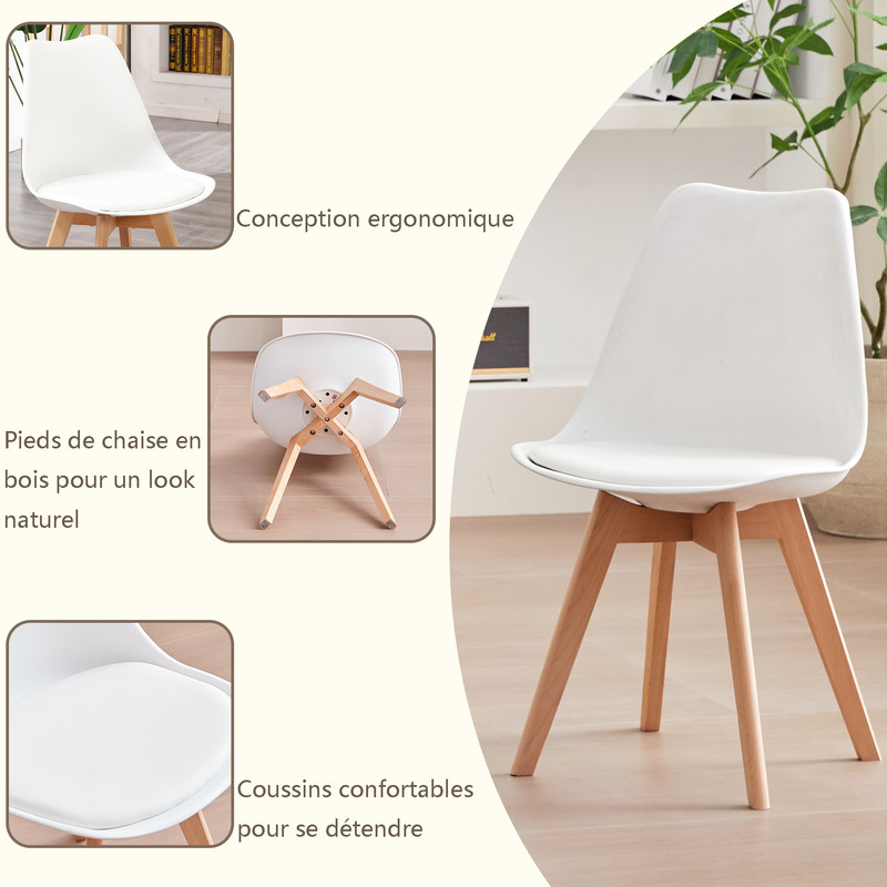 Détails de la chaise blanche