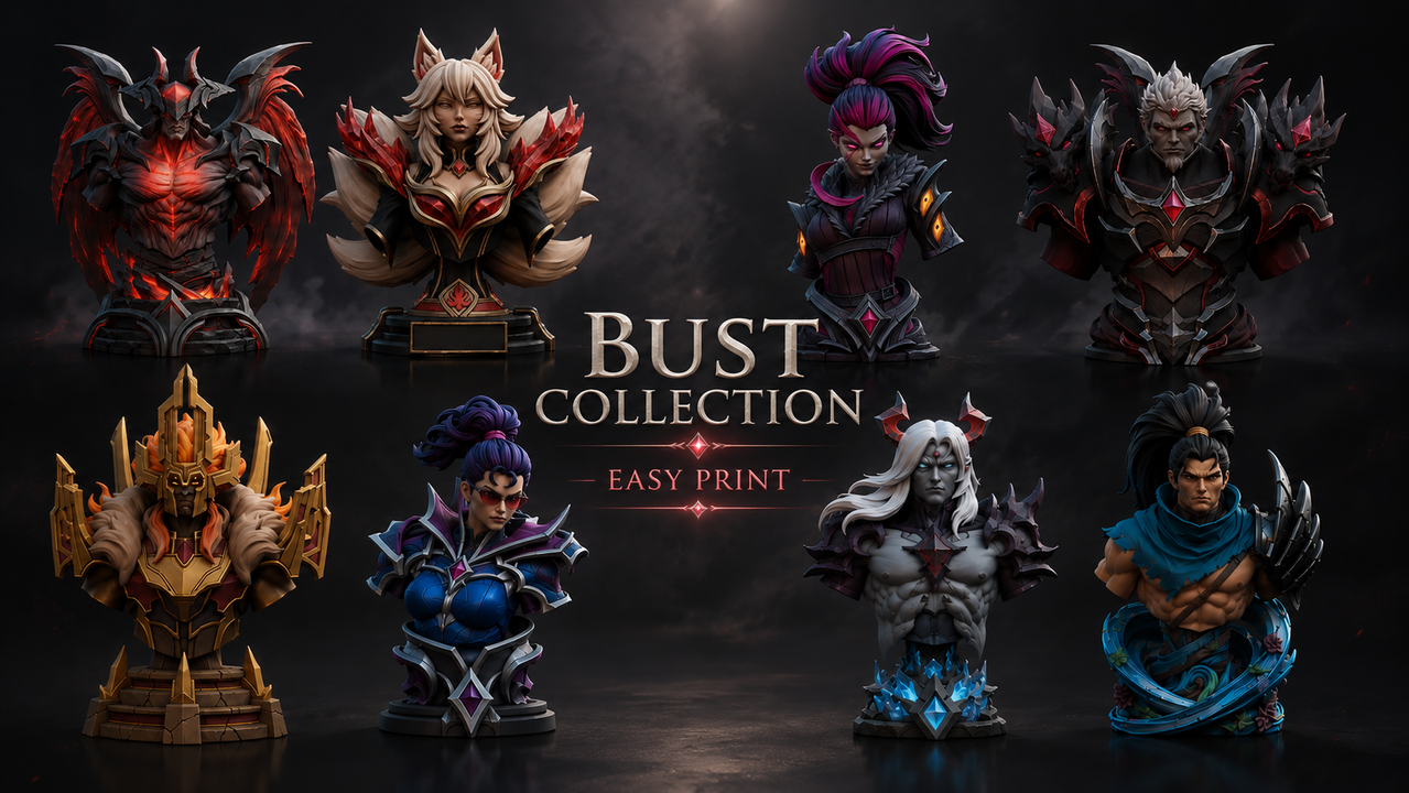 League of Legends Bust Collection 3D Print