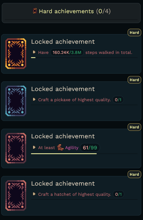 Achievements feature is hopefully soon completed!