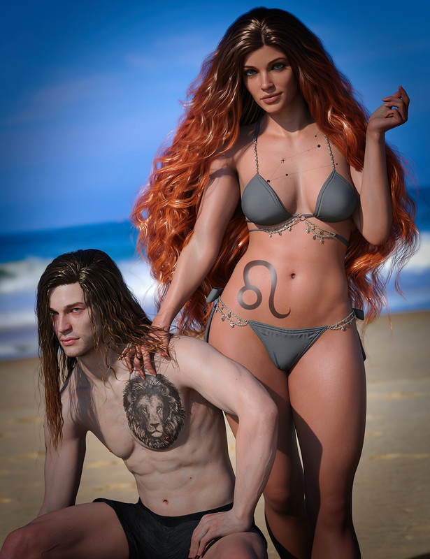 Leo Zodiac Tattoo for Genesis 8.1