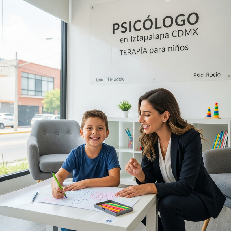 Niño feliz en sesión de terapia