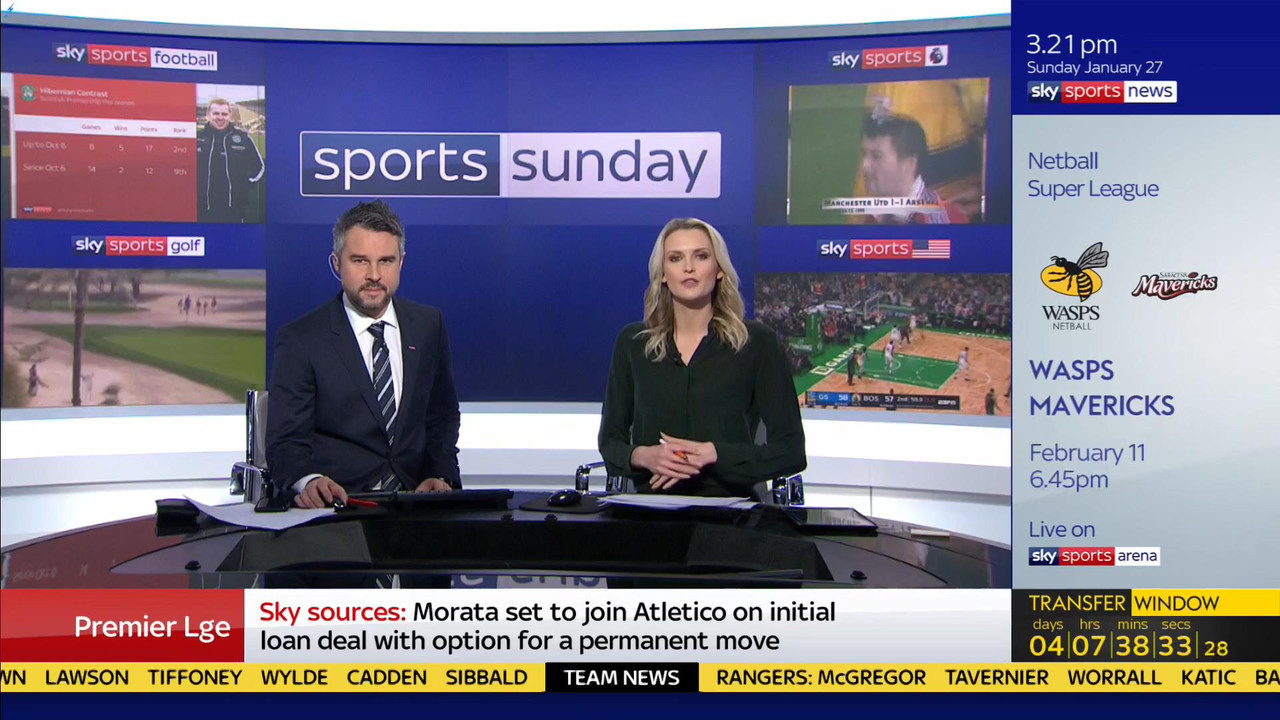 27 January - 12.00.00 - Sports Sunday. Stay in touch with the ne