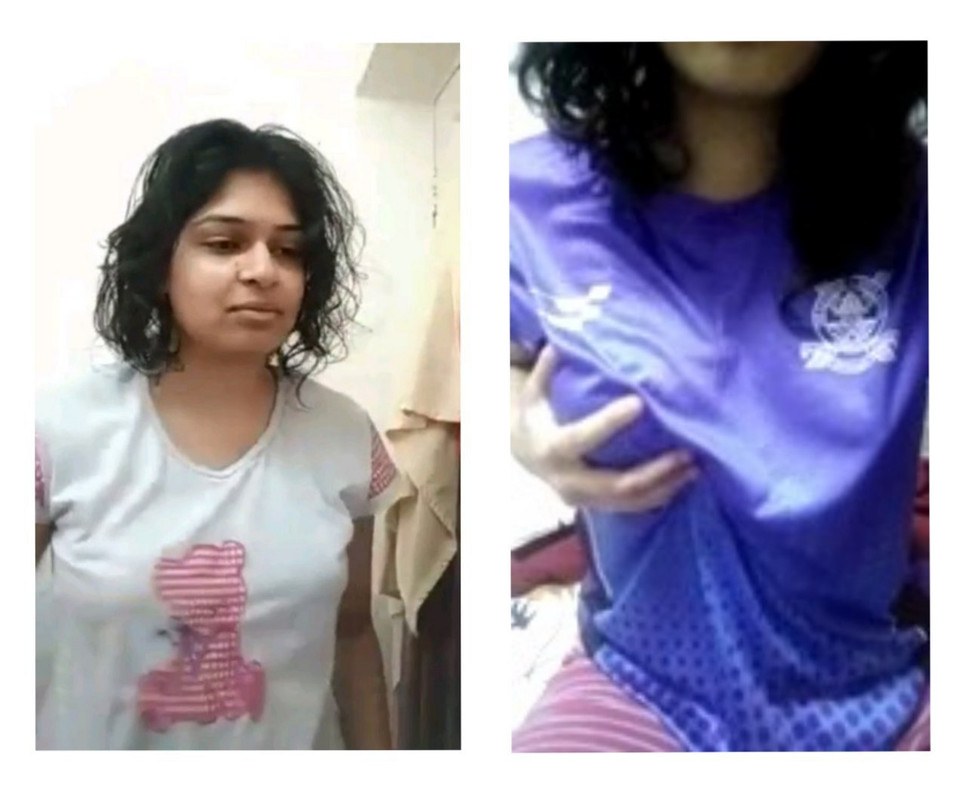Hot indian bhabhi rubbing her boob in bathroom