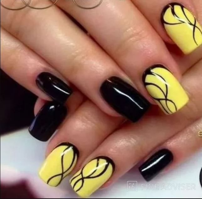 Ideas de uñas de acrilico amarillas