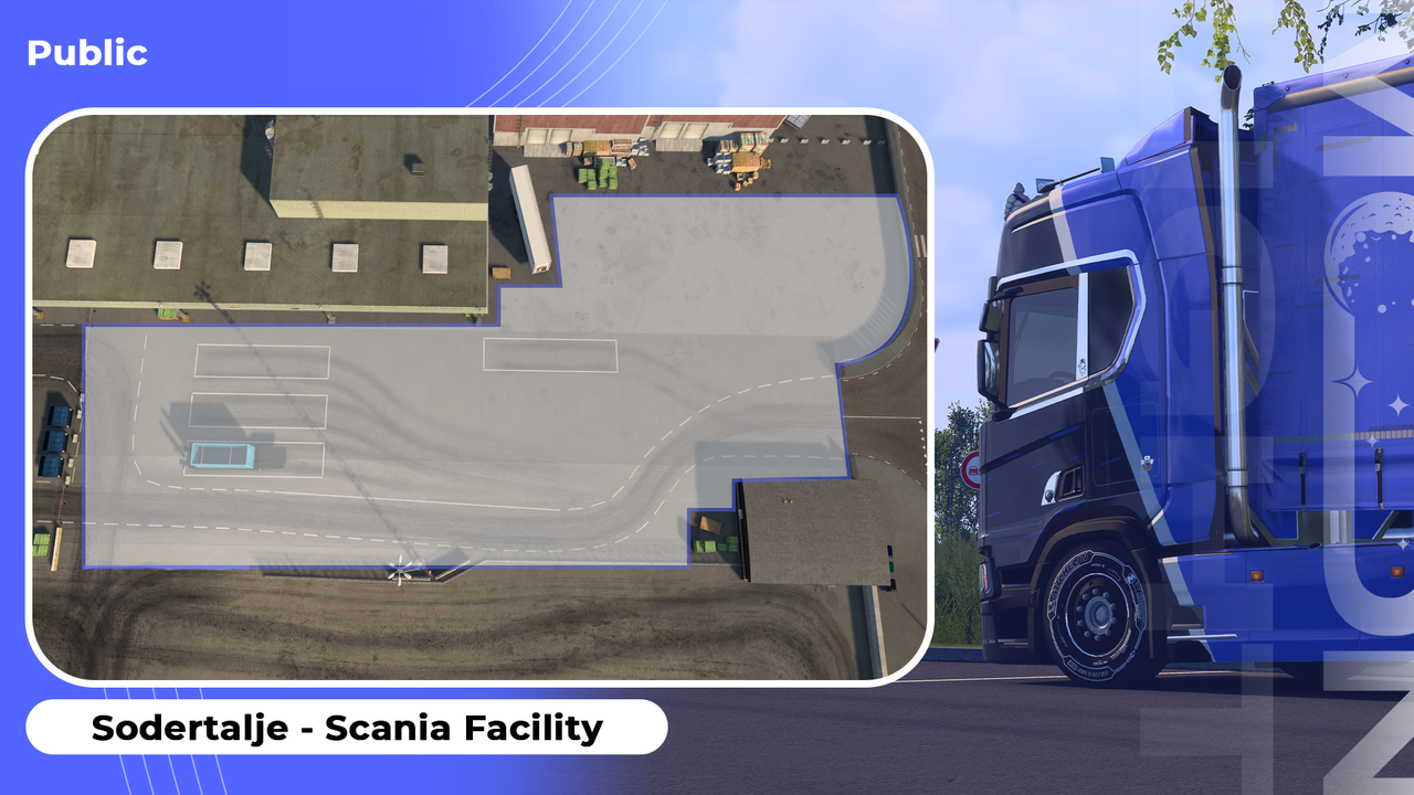 Public Parking: Sodertalje - Scania Facility