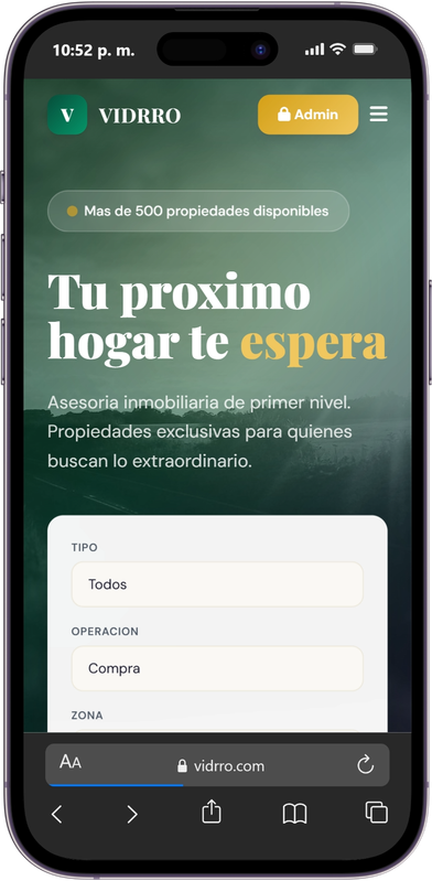 Frontend móvil inmobiliaria