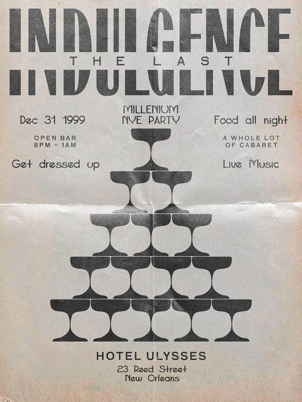 Poster for a millenium NYE party at a hotel in New Orleans