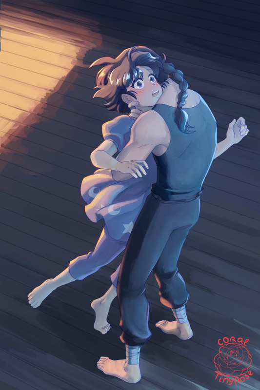 Image, Ranma hugs Akane and she looks surprised