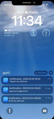 Application Lisatrack sur téléphone