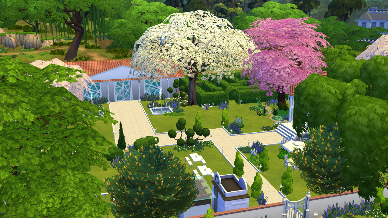 Hellohello: Domy (TS4) Magnolia-Garden-Park-28