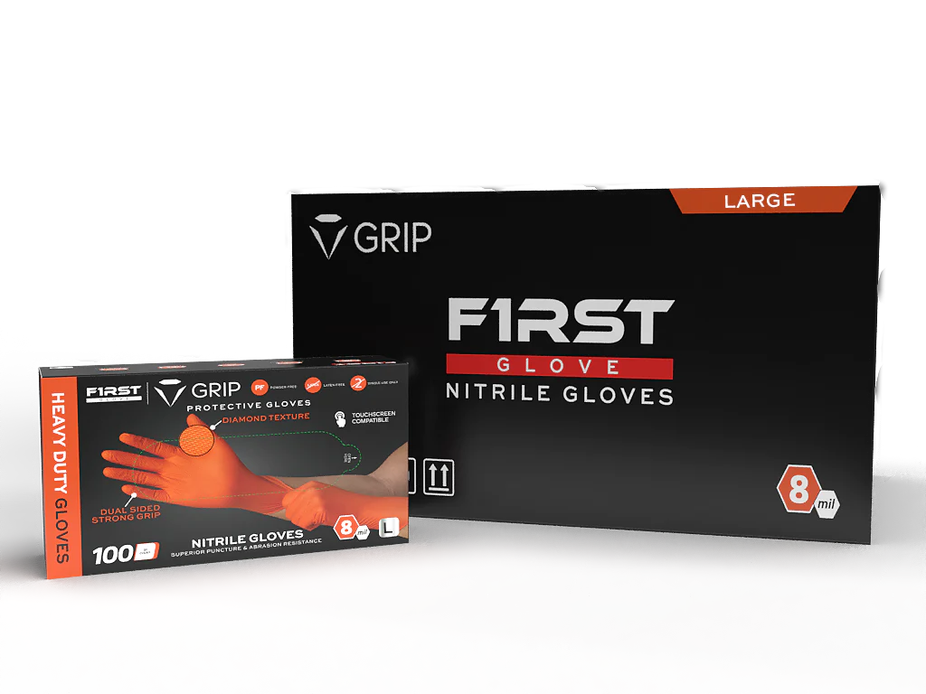 Orange Nitrile Gloves