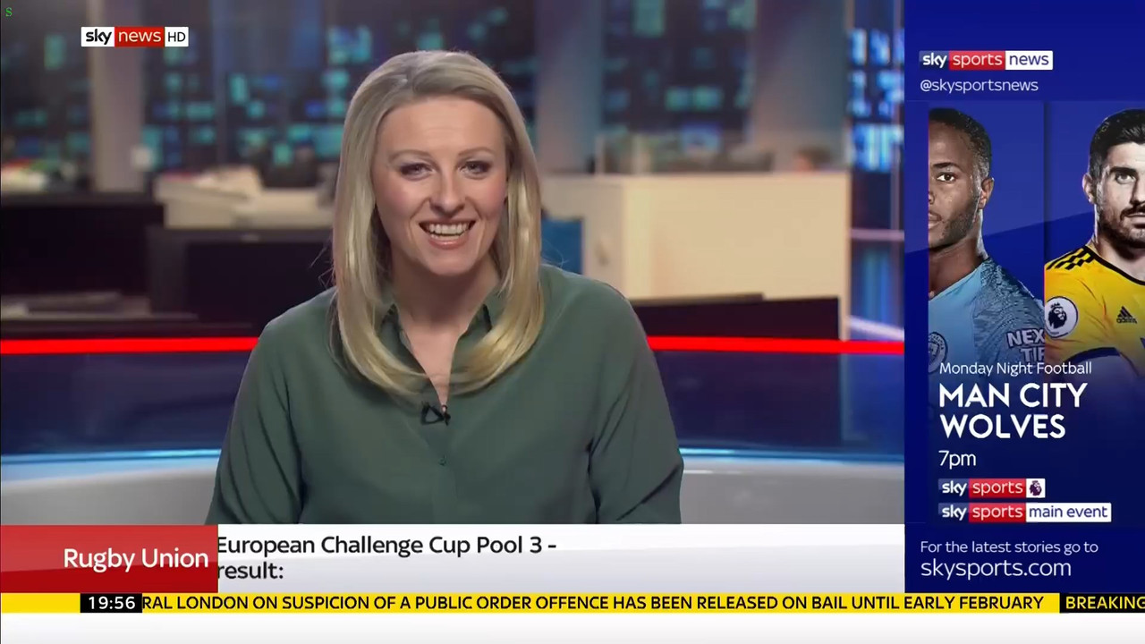 12 January - 19.30.00 - Sportsline. Sky News presents the news a