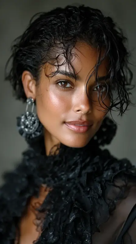 The Glamorous Side-Swept Serenade - black women side part