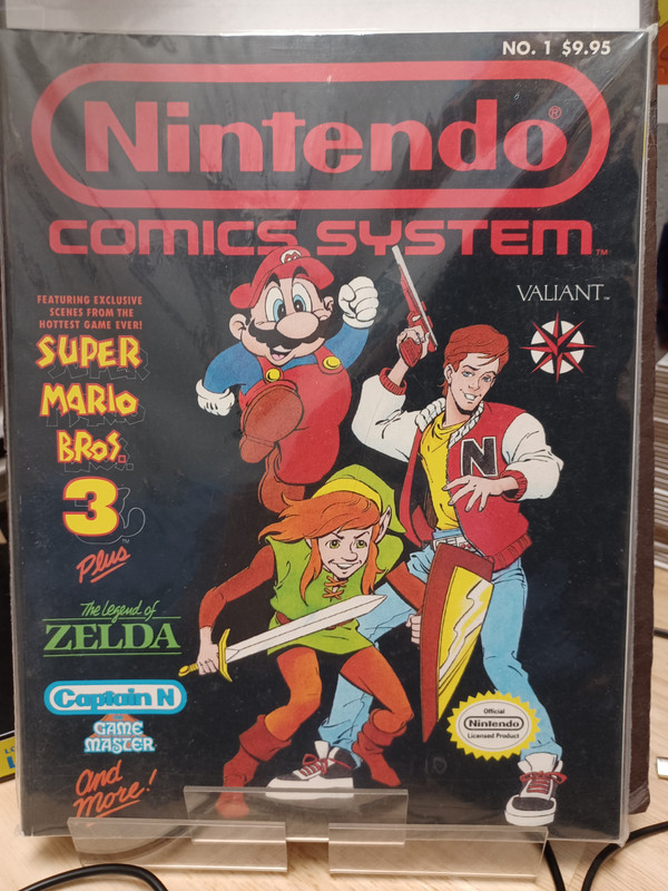 NINTENDO COMICS SYSTEM #1 (1990) Valiant Mario Bros Zelda Captain N Black Cover