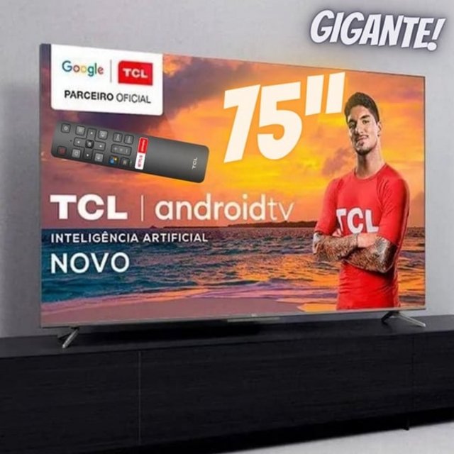 Smart TV 4K LED 75” TCL 75P715 Android – Wi-Fi Bluetooth 3 HDMI 2 USB