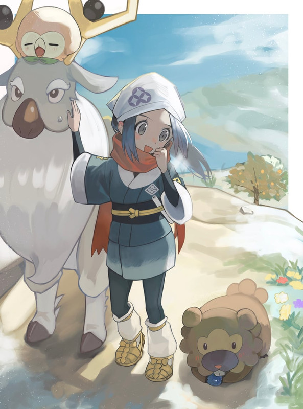 akari-rowlet-bidoof-and-wyrdeer-pokemon-