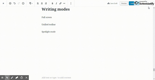 Unified toolbar vs pr block toolbar gif | WordPress Bloggers: Must Know Gutenberg Tips & Tricks