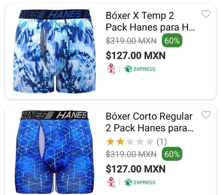 SEARS: Boxer Hanes Xtemp varias tallas
