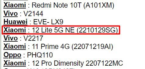 El Xiaomi 12 Lite NE se certifica antes de llegar a nuestro mercado