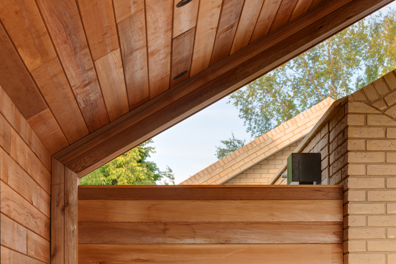Open timber pavilion play area