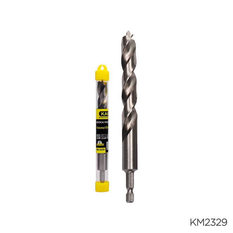 BROCA PARA MADERA HSS CON VASTAGO HEX 1/4" X 13mm KAMASA