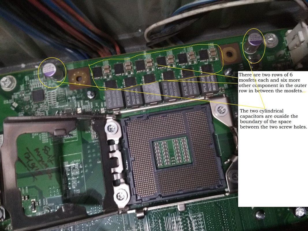 Vrm components below the small Aluminium Heat Sink