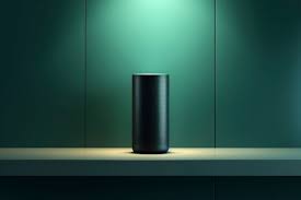 Visão explodida dos componentes de um alto-falante moderno, mostrando o ímã, bobina de voz e cone.