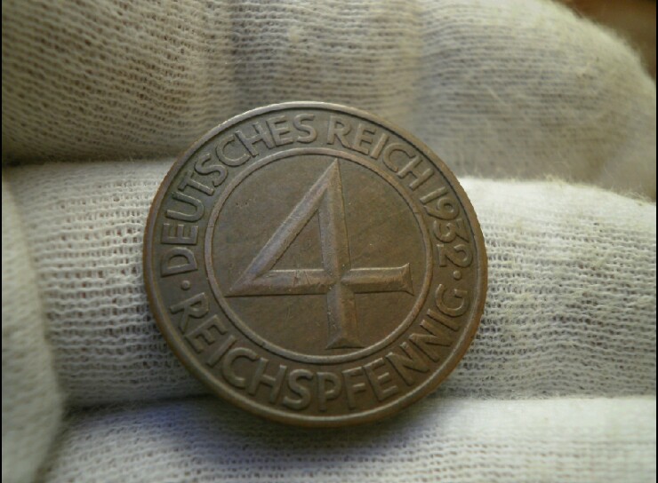 4 Reichpfennig 1932 A. República de Weimar (Alemania) 20190513-235437