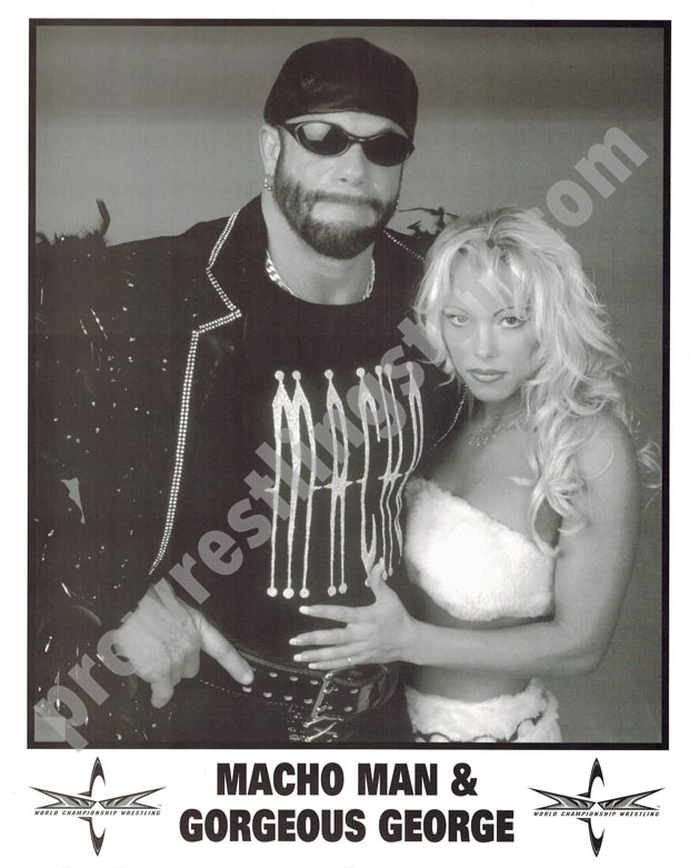 Macho Man & Gorgeous George paper WCW 8x10 promo photo