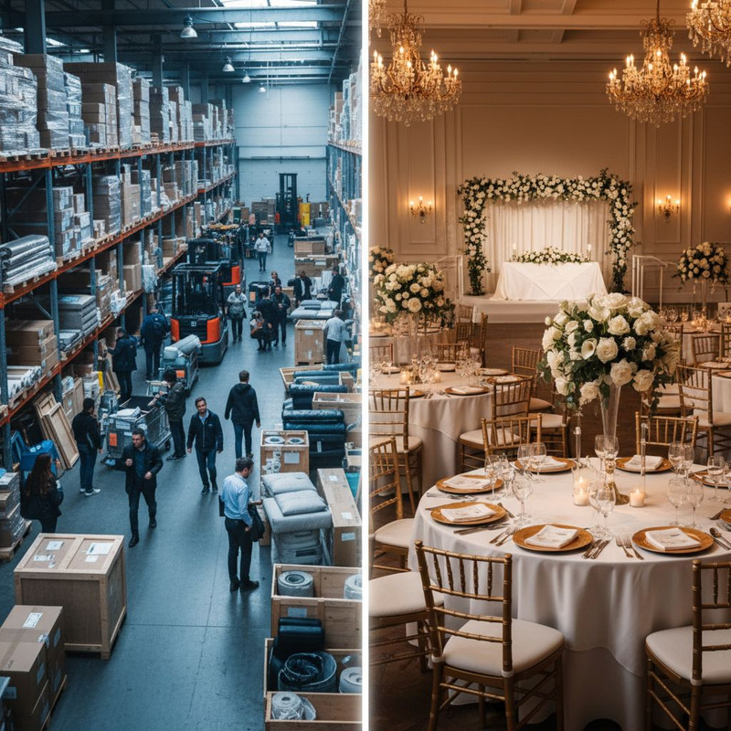 Сравнительная таблица экономической эффективности аренды и покупки мебели для мероприятий и масштабных ивентов.