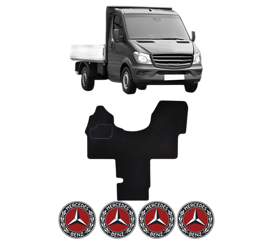 Set Covorase Presuri MERCEDES-BENZ SPRINTER 4,6-t Platform/Chassis (B906) din 2006-2018, Auto, Material Textil Mocheta, 4 Stickere auto cu MERCEDES-BENZ