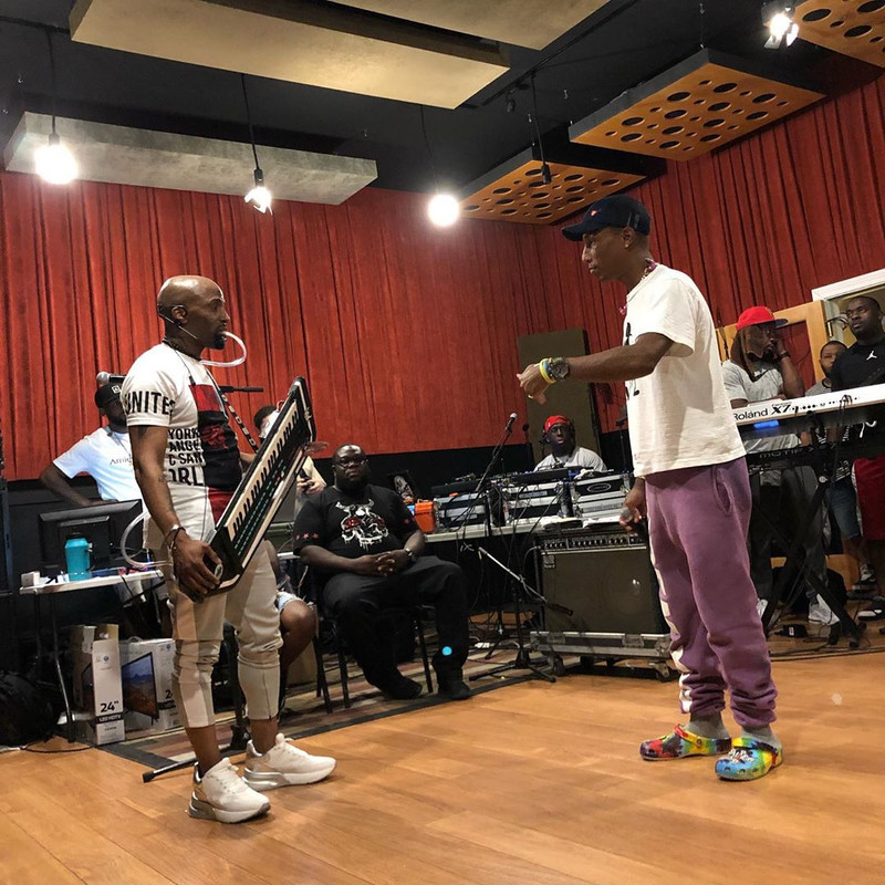 Pharrell & Teddy Riley At The Rehearsal For The Essence Fest In New Orleans