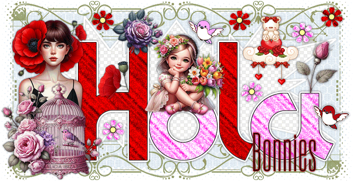 Hola Pajaritos y Flores bonnies
