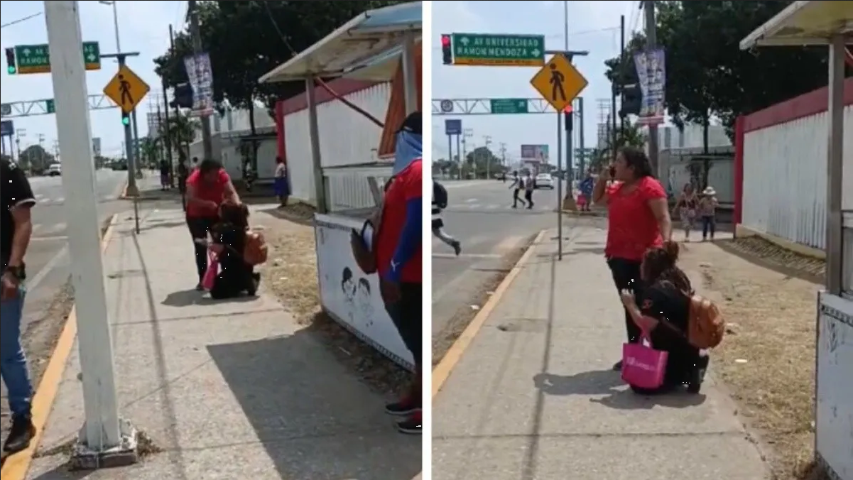 ¡Infidelidad en Tabasco! Mujer descubre a la amante de su pareja y la confronta en la calle