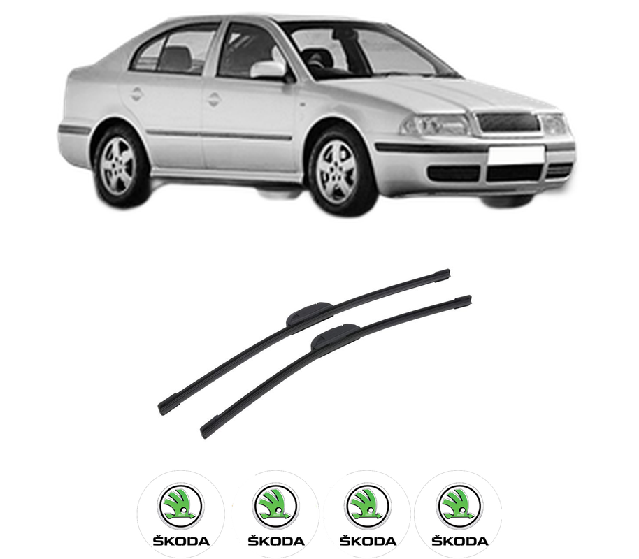 Set stergatoare auto SKODA OCTAVIA I (1U2) din 1996-2010, pentru parbriz auto, 2 bucati, Bosch Aerotwin Retrofit, din cauciuc siliconat rezistent, 4 Stickere Auto SKODA
