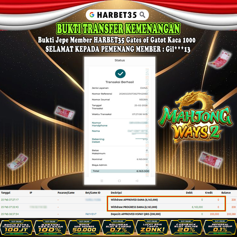 HARBET35 JEPE! Gates of Gatot Kaca 1000 Rp 6.163.000,- LUNAS!