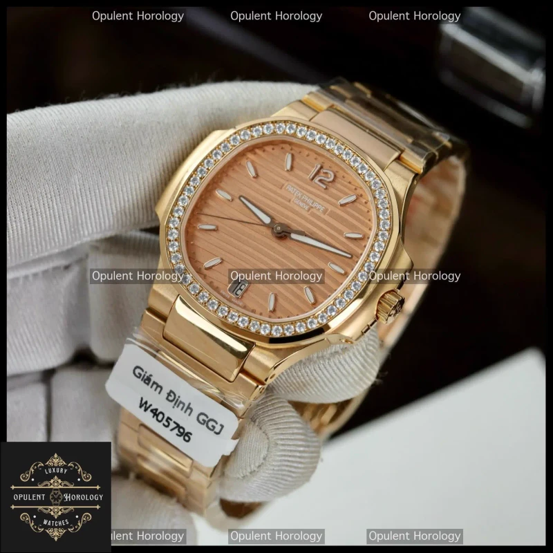Patek Philippe Nautilus 7118 Diamond Replica 35mm Gold Plated Automatic Caliber 324 S C