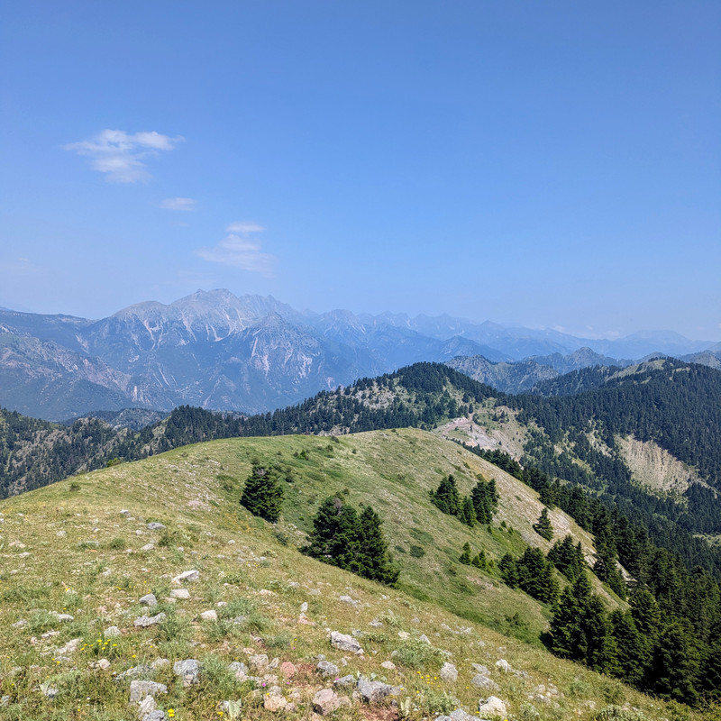 A mountain range laying beyond