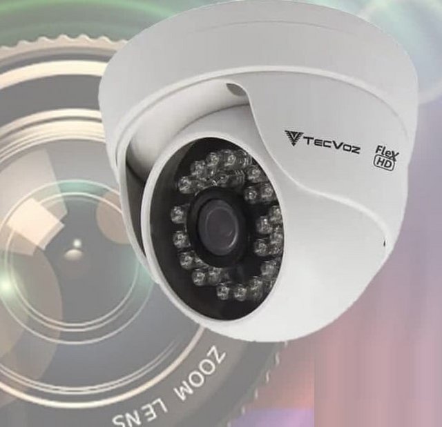 Câmera de Segurança Tecvoz Mini Dome Flex HD CDM-128MP Infra Red 15m, Resolução 1.0MP, 720p, Lente 2.8mm