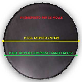 Rete Di Ricambio Per Trampolino - Diametri 140-488 Cm, Resistente UV, Per 6/8 Pali - Foto 11