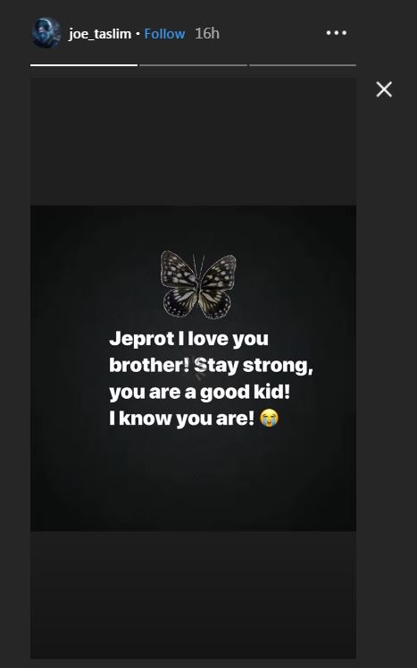 Joe Taslim support Jefri Nichol
