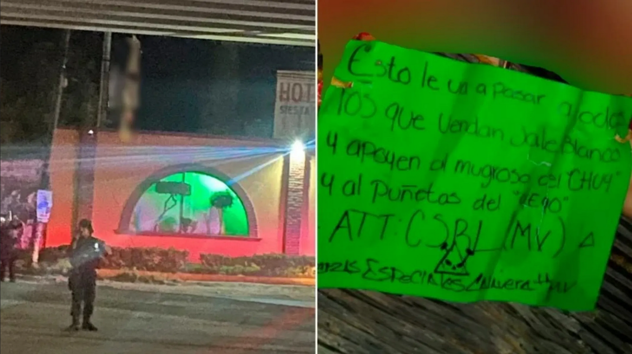 Hallan cuerpo colgado en Guanajuato con “narcomensaje” del Cártel de Santa Rosa