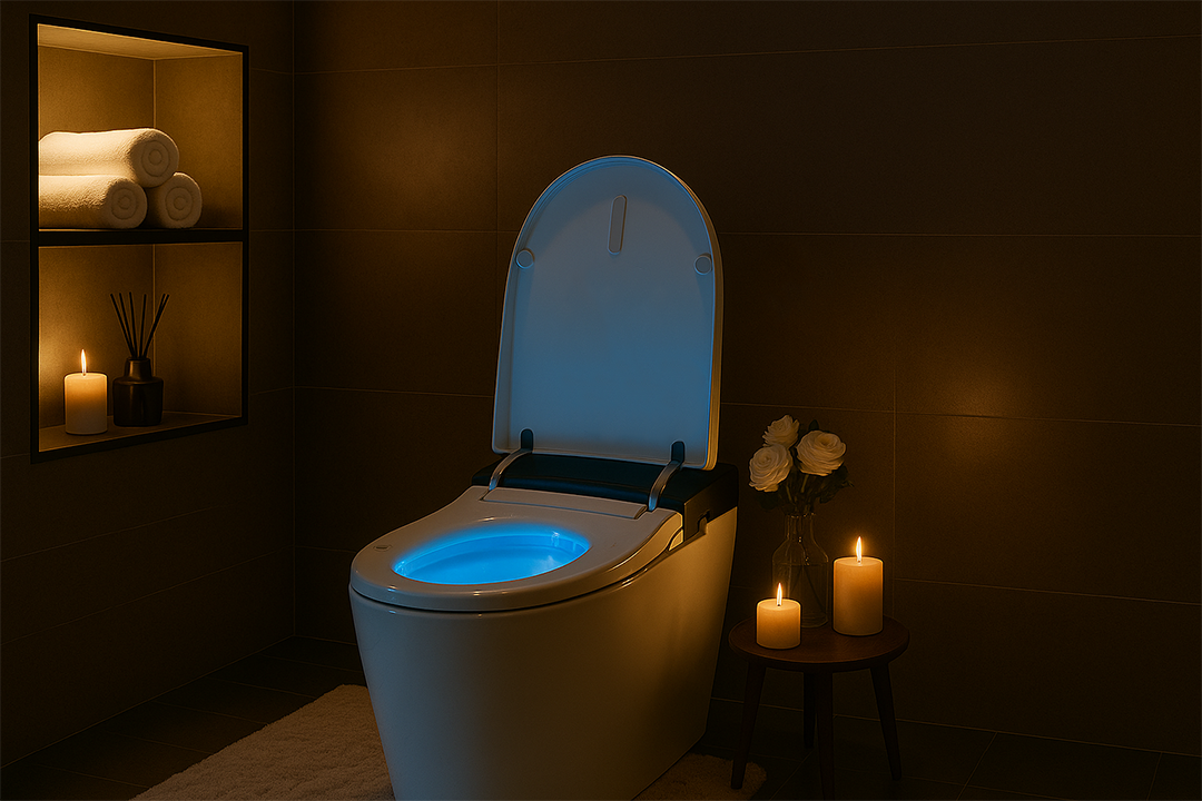 Detalhe higiÃªnico do vaso inteligente