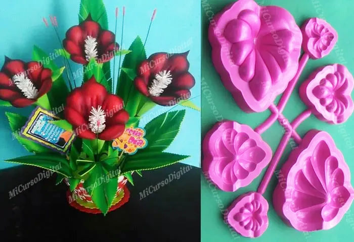 Molde para Foamy hoja coqueta calas Floristería Y Follaje