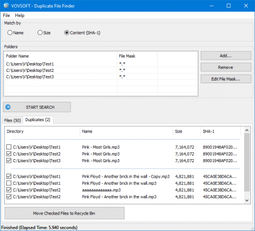 VovSoft Duplicate File Finder 1.3
