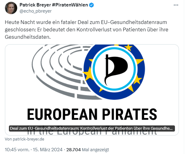 Deal zum EU-Gesundheitsdatenraum: Kontrollverlust der Patienten &uuml;ber ihre Gesundheitsdaten