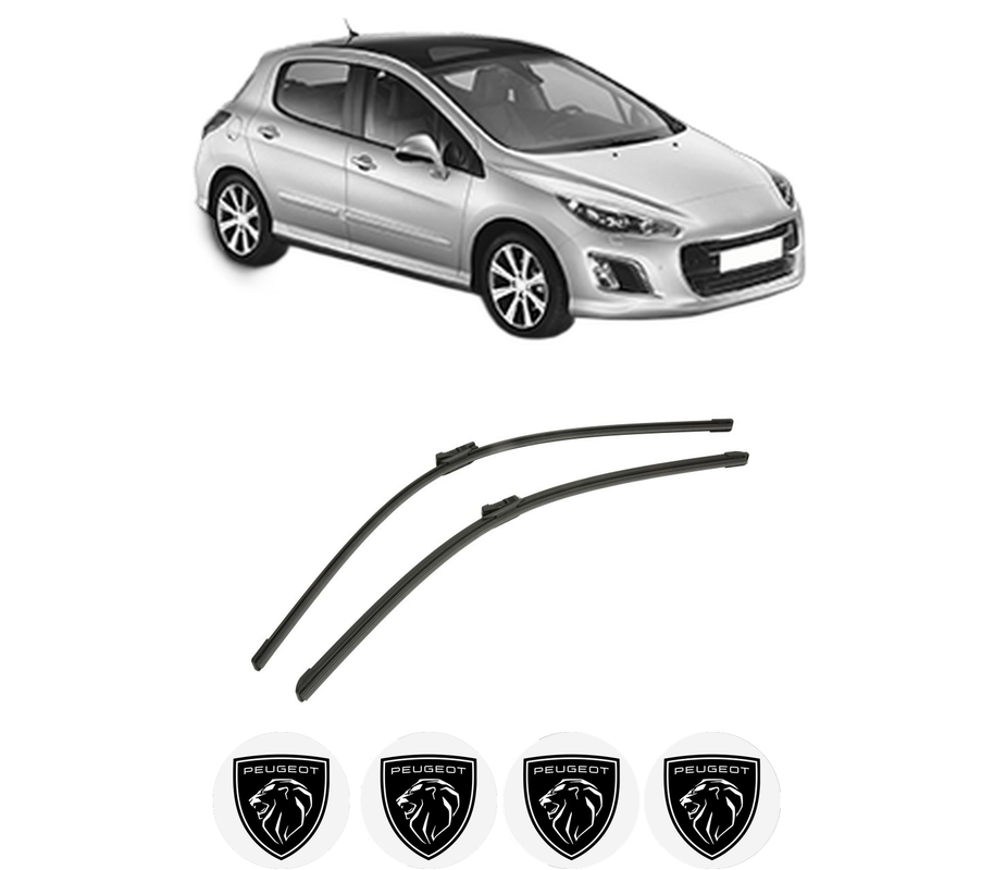 Set stergatoare auto PEUGEOT 308 I (4A_, 4C_) din 2007-2015, pentru parbriz auto, 2 bucati, Bosch Aerotwin, din cauciuc siliconat rezistent, 4 Stickere Auto PEUGEOT