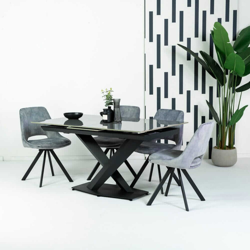 Merlin extending dining table and 6 chairs hot sale