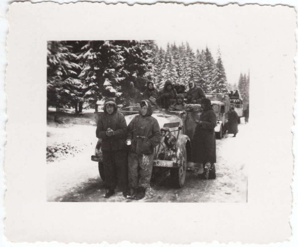 Pz.Rgt.2 Panzermänner LKW Kolonne Rückzug Karpat
