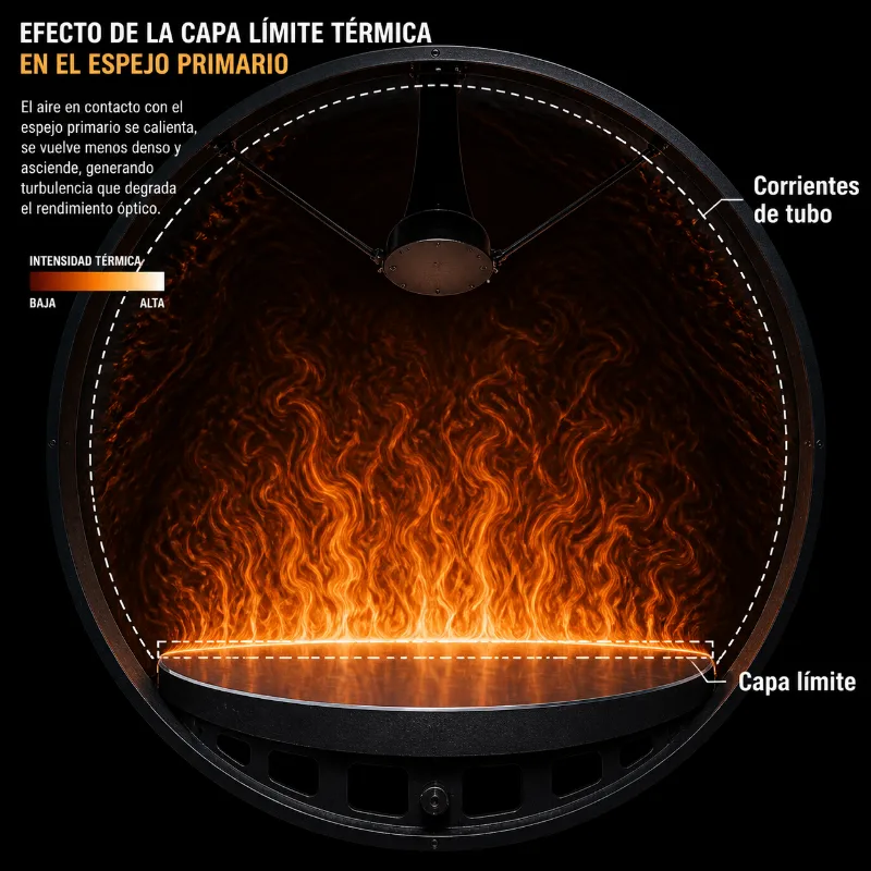 ventilador para aclimatar espejo de reflector